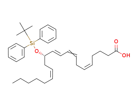 Molecular Structure of 100311-79-3 ((5Z,8Z,10E,14Z)-(S)-12-(tert-Butyl-diphenyl-silanyloxy)-icosa-5,8,10,14-tetraenoic acid)