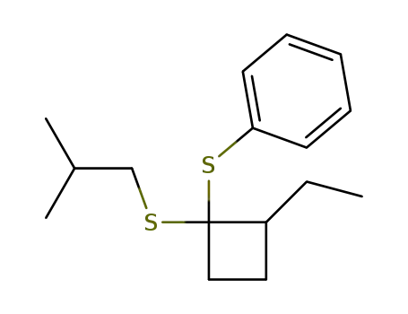 (2-Ethyl-1-isobutylsulfanyl-cyclobutylsulfanyl)-benzene