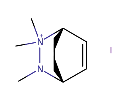 Molecular Structure of 95634-10-9 (3-Aza-2-azoniabicyclo[2.2.2]oct-5-ene, 2,2,3-trimethyl-, iodide)