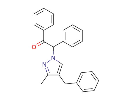 Molecular Structure of 89849-25-2 (Ethanone, 2-[3-methyl-4-(phenylmethyl)-1H-pyrazol-1-yl]-1,2-diphenyl-)