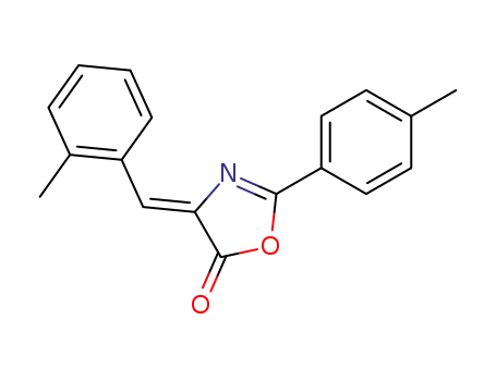 Molecular Structure of 72615-41-9 (2-p-Tolyl-4-[1-o-tolyl-meth-(Z)-ylidene]-4H-oxazol-5-one)