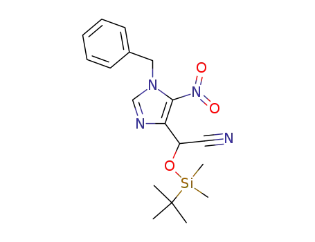 α-<<(1,1-dimethylethyl)dimethylsilyl>oxy>-5-nitro-1-(phenylmethyl)-1H-imidazole-4-acetonitrile
