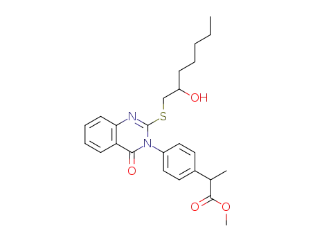 Benzeneacetic acid, 4-(2-((2-hydroxyheptyl)thio)-4-oxo-3(4H)-quinazolinyl)-alpha-methyl-, methyl ester