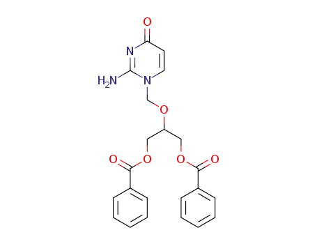4(1H)-Pyrimidinone,
2-amino-1-[[2-(benzoyloxy)-1-[(benzoyloxy)methyl]ethoxy]methyl]-