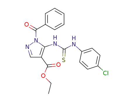 1H-Pyrazole-4-carboxylic acid,
1-benzoyl-5-[[[(4-chlorophenyl)amino]thioxomethyl]amino]-, ethyl ester