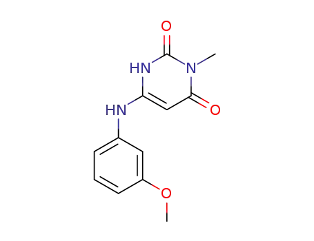 Molecular Structure of 59776-23-7 (6-(3-Methoxy-anilino)-3-methyl-2,4(1H,3H)-pyrimidindion)