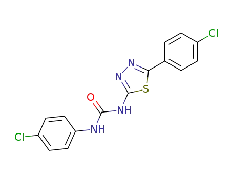 Molecular Structure of 117221-97-3 (1-(4-Chloro-phenyl)-3-[5-(4-chloro-phenyl)-[1,3,4]thiadiazol-2-yl]-urea)