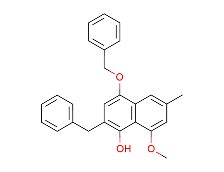 Molecular Structure of 75445-71-5 (2-Benzyl-4-benzyloxy-8-methoxy-6-methyl-1-naphthol)