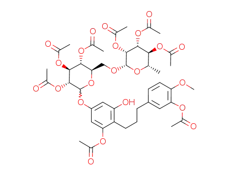 Acetic acid (3R,4S,5R,6R)-4,5-diacetoxy-2-{3-acetoxy-4-[3-(3-acetoxy-4-methoxy-phenyl)-propyl]-5-hydroxy-phenoxy}-6-((2S,3R,4R,5S,6S)-3,4,5-triacetoxy-6-methyl-tetrahydro-pyran-2-yloxymethyl)-tetrahydro-pyran-3-yl ester