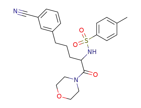 Molecular Structure of 83101-45-5 (5-(3-Cyanphenyl)-2-tosylaminovaleriansaeuremorpholid)