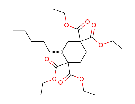 Molecular Structure of 139416-86-7 (1,1,4,4-Cyclohexanetetracarboxylic acid, 2-pentylidene-, tetraethyl
ester)