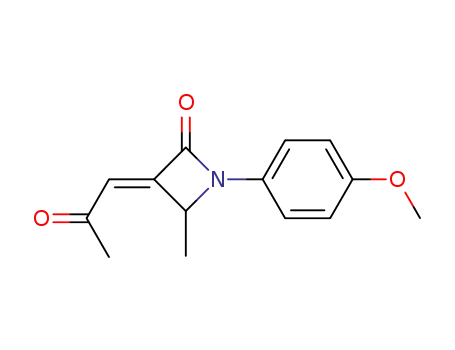 2-Azetidinone, 1-(4-methoxyphenyl)-4-methyl-3-(2-oxopropylidene)-,
(E)-