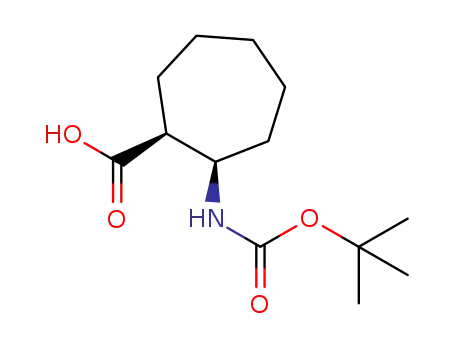 Molecular Structure of 1212407-62-9 (cis-2-Tert-butoxycarbonylamino-cycloheptanecarboxylic acid)