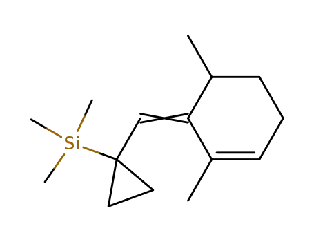 Molecular Structure of 83718-75-6 ({1-[2,6-Dimethyl-cyclohex-2-en-(Z)-ylidenemethyl]-cyclopropyl}-trimethyl-silane)