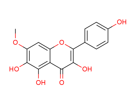 Molecular Structure of 111864-35-8 (4H-1-Benzopyran-4-one,
3,5,6-trihydroxy-2-(4-hydroxyphenyl)-7-methoxy-)