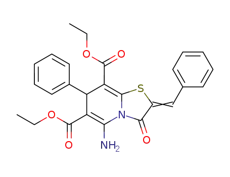 7H-Thiazolo[3,2-a]pyridine-6,8-dicarboxylic acid,
5-amino-2,3-dihydro-3-oxo-7-phenyl-2-(phenylmethylene)-, diethyl ester