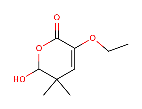 Molecular Structure of 82700-68-3 (2H-Pyran-2-one, 3-ethoxy-5,6-dihydro-6-hydroxy-5,5-dimethyl-)