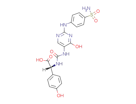 D(-)-α-<3<2-(p-aminosulfonylanilino)-4-hydroxy-5-pyrimidinyl>ureido>-2-(4-hydroxyphenyl)-acetic acid