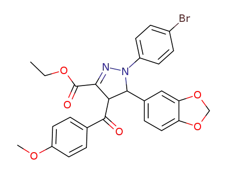 5-Benzo[1,3]dioxol-5-yl-1-(4-bromo-phenyl)-4-(4-methoxy-benzoyl)-4,5-dihydro-1H-pyrazole-3-carboxylic acid ethyl ester