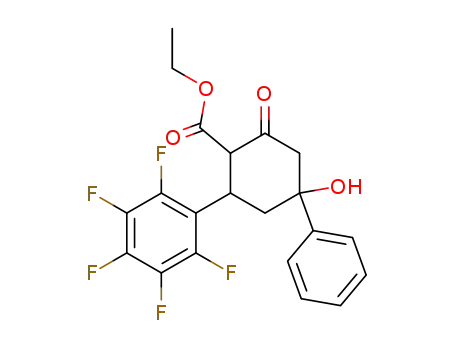 ethyl 4-phenyl-6-pentafluorophenyl-4-hydroxycyclohexan-2-one-1-carboxylate
