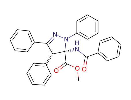 1H-Pyrazole-5-carboxylic acid,
5-(benzoylamino)-4,5-dihydro-1,3,4-triphenyl-, methyl ester, cis-