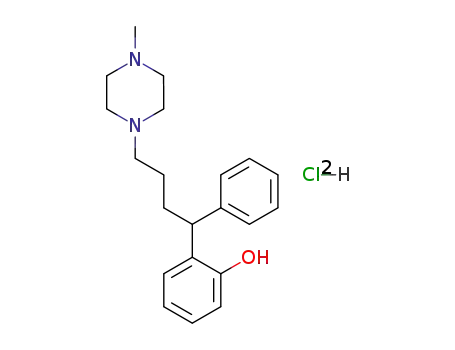 Molecular Structure of 129841-28-7 (2-[4-(4-methylpiperazin-1-yl)-1-phenylbutyl]phenol dihydrochloride)