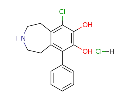 Molecular Structure of 103692-35-9 (1H-3-Benzazepine-7,8-diol, 6-chloro-2,3,4,5-tetrahydro-9-phenyl-,
hydrochloride)