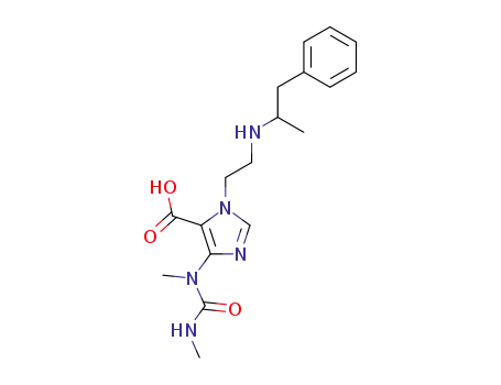 Molecular Structure of 112570-47-5 (5-(1,3-Dimethylureido)-3-<2-(1-methyl-2-phenylethylamino)-ethyl>-ethyl-3H-imidazol-4-carbonsaeure)