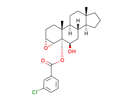 Molecular Structure of 76183-43-2 (5α-(m-chlorobenzoyloxy)-3α,4α-epoxyandrostan-6β-ol)