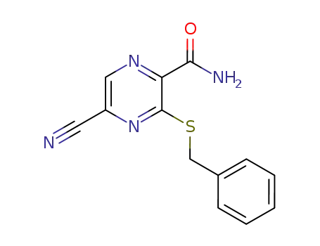3-Benzylsulfanyl-5-cyano-pyrazine-2-carboxylic acid amide