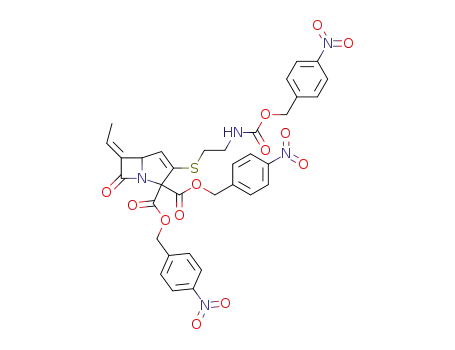 6-Eth-(E)-ylidene-3-[2-(4-nitro-benzyloxycarbonylamino)-ethylsulfanyl]-7-oxo-1-aza-bicyclo[3.2.0]hept-3-ene-2,2-dicarboxylic acid bis-(4-nitro-benzyl) ester