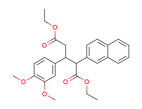 Molecular Structure of 94146-70-0 (Pentanedioic acid, 3-(3,4-dimethoxyphenyl)-2-(2-naphthalenyl)-, diethyl
ester)
