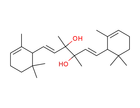 Molecular Structure of 59699-72-8 (1,5-Hexadiene-3,4-diol,
3,4-dimethyl-1,6-bis(2,6,6-trimethyl-2-cyclohexen-1-yl)-)