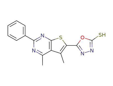 1,3,4-Oxadiazole-2(3H)-thione,
5-(4,5-dimethyl-2-phenylthieno[2,3-d]pyrimidin-6-yl)-