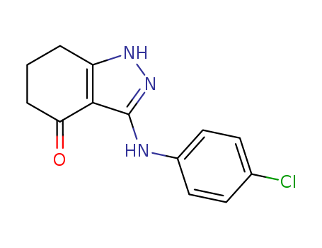 Molecular Structure of 105543-88-2 (4H-Indazol-4-one, 3-[(4-chlorophenyl)amino]-1,5,6,7-tetrahydro-)