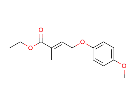 Molecular Structure of 88865-33-2 (2-Butenoic acid, 4-(4-methoxyphenoxy)-2-methyl-, ethyl ester, (E)-)