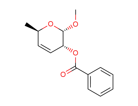 Molecular Structure of 65222-69-7 (Methyl-2-O-benzoyl-3,4,6-tridesoxy-α-D-erythro-hex-3-enopyranosid)