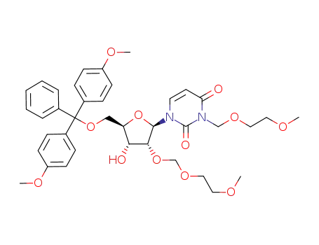 1-[(2R,3R,4R,5R)-5-[Bis-(4-methoxy-phenyl)-phenyl-methoxymethyl]-4-hydroxy-3-(2-methoxy-ethoxymethoxy)-tetrahydro-furan-2-yl]-3-(2-methoxy-ethoxymethyl)-1H-pyrimidine-2,4-dione
