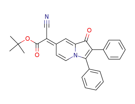 Molecular Structure of 121030-45-3 (Cyano-[1-oxo-2,3-diphenyl-1H-indolizin-(7E)-ylidene]-acetic acid tert-butyl ester)