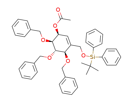 1D-(1,2,4/3)-1-O-Acetyl-2,3,4-tri-O-benzyl-5-C-<(tert-butyldiphenylsilyloxy)methyl>-5-cyclohexen-1,2,3,4-tetrol