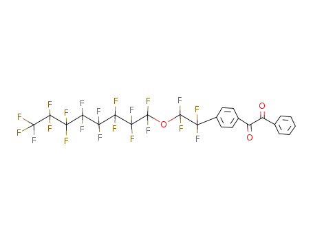 Molecular Structure of 137521-66-5 (Ethanedione,
phenyl[4-[1,1,2,2-tetrafluoro-2-[(heptadecafluorooctyl)oxy]ethyl]phenyl]-)
