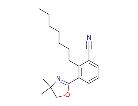 Molecular Structure of 93340-36-4 (Benzonitrile, 3-(4,5-dihydro-4,4-dimethyl-2-oxazolyl)-2-heptyl-)
