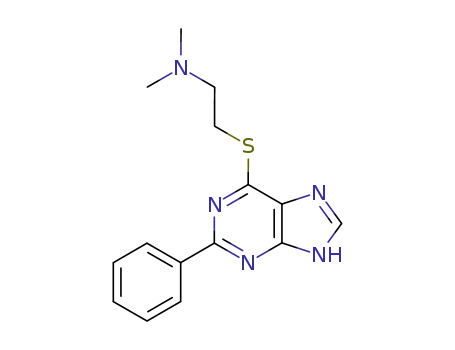 Molecular Structure of 106823-66-9 (Ethanamine, N,N-dimethyl-2-[(2-phenyl-1H-purin-6-yl)thio]-)