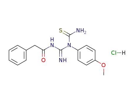 N-{Imino-[1-(4-methoxy-phenyl)-thioureido]-methyl}-2-phenyl-acetamide; hydrochloride