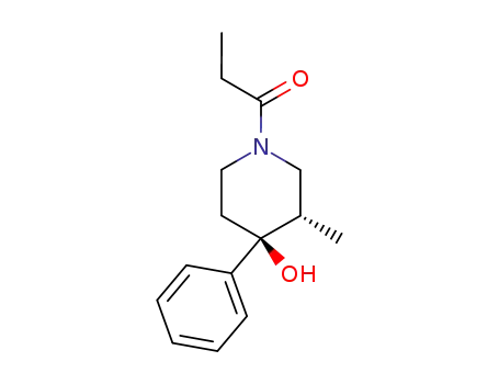 Molecular Structure of 37083-28-6 (β-4-hydroxy-3-methyl-4-phenyl-1-propanoylpiperidine)