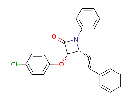 Molecular Structure of 92133-28-3 (2-Azetidinone, 3-(4-chlorophenoxy)-1-phenyl-4-(2-phenylethenyl)-, cis-)