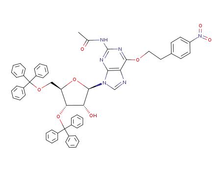 N-{9-((2R,3R,4S,5R)-3-Hydroxy-4-trityloxy-5-trityloxymethyl-tetrahydro-furan-2-yl)-6-[2-(4-nitro-phenyl)-ethoxy]-9H-purin-2-yl}-acetamide