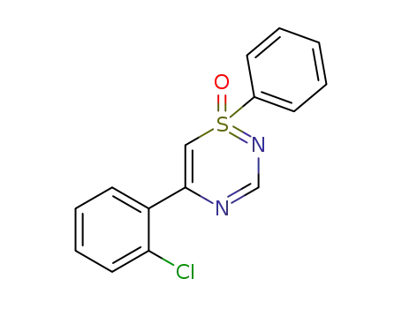 Molecular Structure of 100326-65-6 (5-(2-chlorophenyl)-1-phenyl-1H-1λ<sup>4</sup>,2,4-thiadiazine 1-oxide)