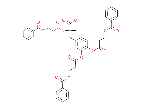 Molecular Structure of 72636-20-5 (N,O,O'-tris(S-benzoyl-3-mercaptopropanoyl)-L-α-methyldopa)