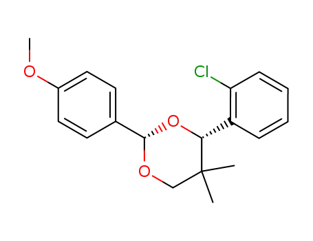 Molecular Structure of 133124-08-0 ((2S,4S)-(-)-4-(2-chlorophenyl)-2-(4-methoxyphenyl)-5,5-dimethyl-1,3-dioxane)